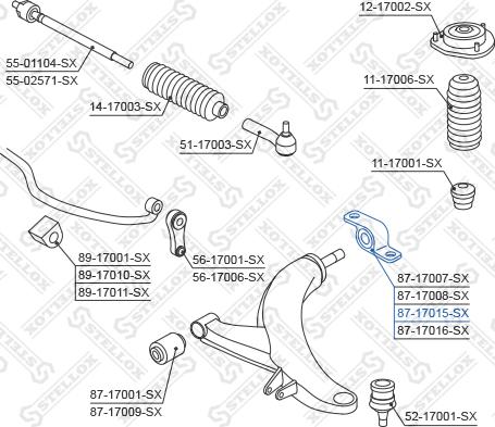 Stellox 87-17015-SX - Сайлентблок, важеля підвіски колеса autocars.com.ua