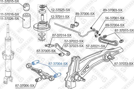 Stellox 87-37004-SX - Сайлентблок, рычаг подвески колеса avtokuzovplus.com.ua