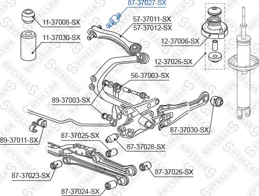 Stellox 87-37027-SX - Сайлентблок, рычаг подвески колеса avtokuzovplus.com.ua