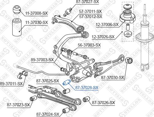 Stellox 87-37028-SX - Сайлентблок, стойка амортизатора avtokuzovplus.com.ua