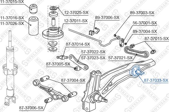 Stellox 87-37033-SX - Сайлентблок, рычаг подвески колеса avtokuzovplus.com.ua