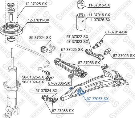 Stellox 87-37057-SX - Сайлентблок, важеля підвіски колеса autocars.com.ua