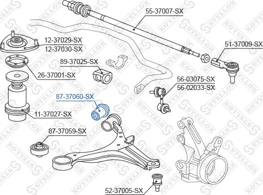 Stellox 87-37060-SX - Сайлентблок, рычаг подвески колеса avtokuzovplus.com.ua