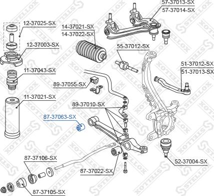 Stellox 87-37063-SX - Сайлентблок, рычаг подвески колеса avtokuzovplus.com.ua