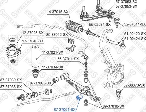 Stellox 87-37064-SX - Сайлентблок, рычаг подвески колеса avtokuzovplus.com.ua