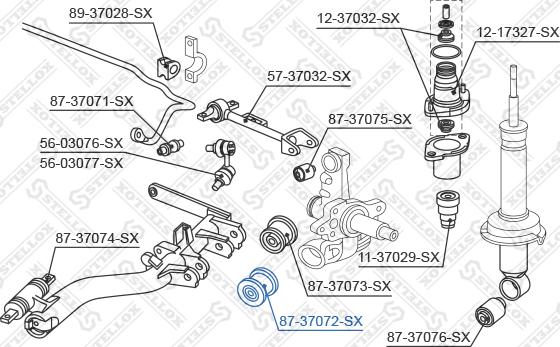 Stellox 87-37072-SX - Сайлентблок, важеля підвіски колеса autocars.com.ua