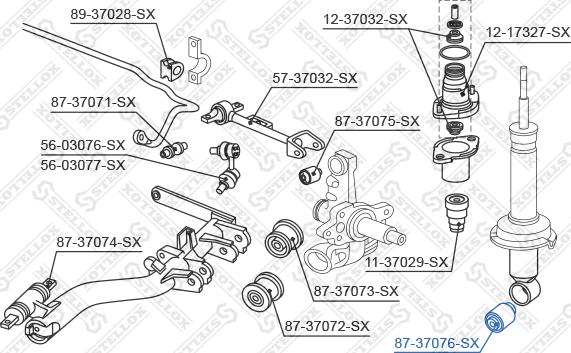 Stellox 87-37076-SX - Сайлентблок, рычаг подвески колеса avtokuzovplus.com.ua