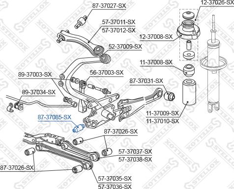 Stellox 87-37085-SX - Сайлентблок, рычаг подвески колеса avtokuzovplus.com.ua