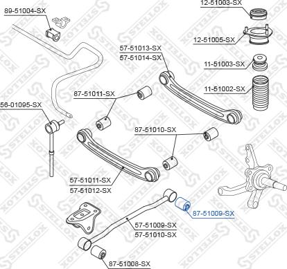 Stellox 87-51009-SX - Сайлентблок, важеля підвіски колеса autocars.com.ua