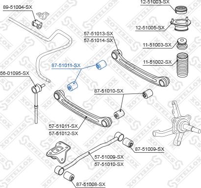 Stellox 87-51011-SX - Сайлентблок, важеля підвіски колеса autocars.com.ua