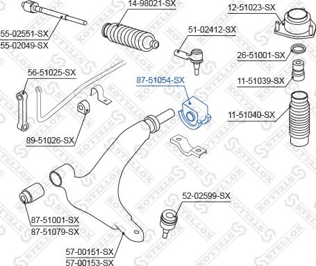 Stellox 87-51054-SX - Сайлентблок, рычаг подвески колеса avtokuzovplus.com.ua