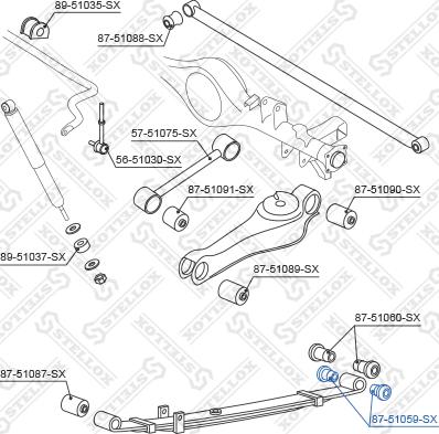 Stellox 87-51059-SX - Сайлентблок, важеля підвіски колеса autocars.com.ua