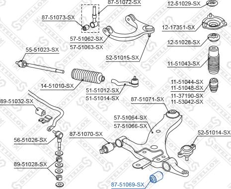 Stellox 87-51069-SX - Сайлентблок, рычаг подвески колеса autodnr.net