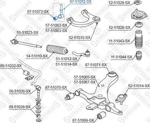 Stellox 87-51072-SX - Сайлентблок, рычаг подвески колеса autodnr.net