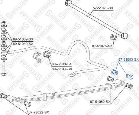 Stellox 87-51083-SX - Сайлентблок, важеля підвіски колеса autocars.com.ua