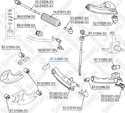 Stellox 87-51085-SX - Сайлентблок, рычаг подвески колеса avtokuzovplus.com.ua