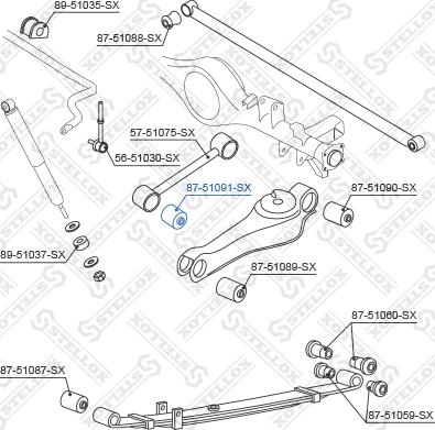 Stellox 87-51091-SX - Сайлентблок, важеля підвіски колеса autocars.com.ua