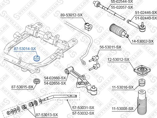 Stellox 87-53014-SX - Сайлентблок, важеля підвіски колеса autocars.com.ua