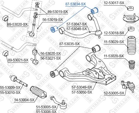 Stellox 87-53034-SX - Сайлентблок, рычаг подвески колеса avtokuzovplus.com.ua