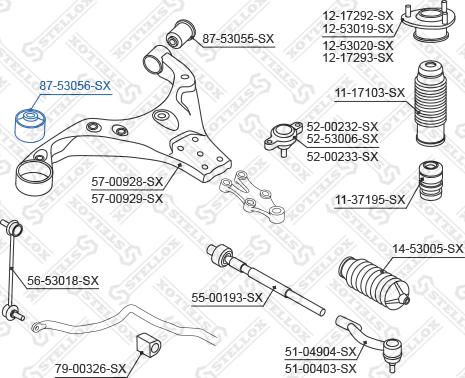 Stellox 87-53056-SX - Сайлентблок, рычаг подвески колеса avtokuzovplus.com.ua