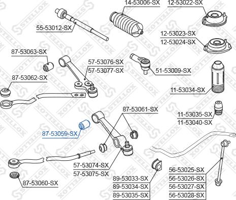 Stellox 87-53059-SX - Сайлентблок, рычаг подвески колеса avtokuzovplus.com.ua