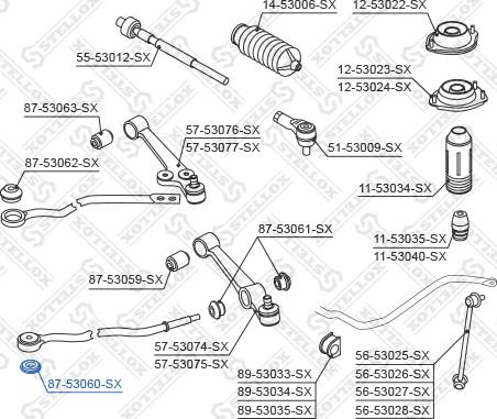 Stellox 87-53060-SX - Сайлентблок, важеля підвіски колеса autocars.com.ua