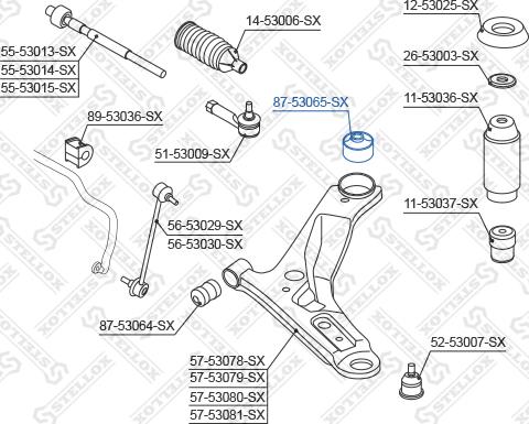 Stellox 87-53065-SX - Сайлентблок, рычаг подвески колеса avtokuzovplus.com.ua