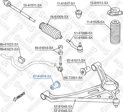 Stellox 87-61016-SX - Сайлентблок, рычаг подвески колеса avtokuzovplus.com.ua