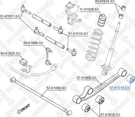 Stellox 87-61019-SX - Сайлентблок, важеля підвіски колеса autocars.com.ua