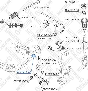 Stellox 87-71049-SX - Сайлентблок, важеля підвіски колеса autocars.com.ua