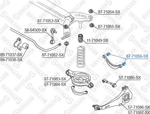 Stellox 87-71056-SX - Сайлентблок, рычаг подвески колеса avtokuzovplus.com.ua