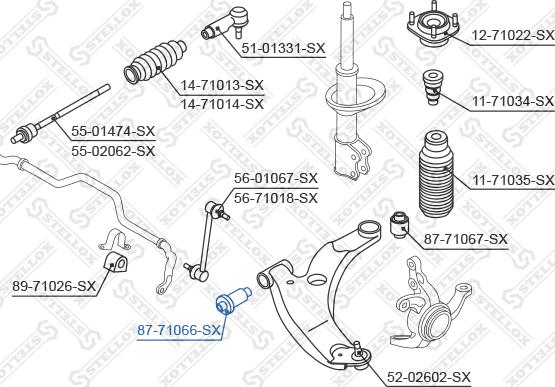 Stellox 87-71066-SX - Сайлентблок, важеля підвіски колеса autocars.com.ua