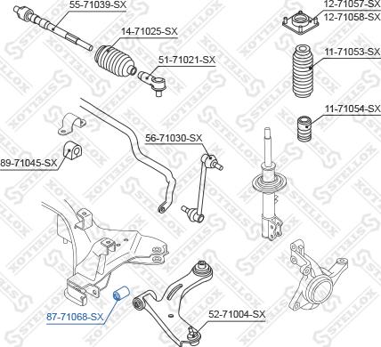 Stellox 87-71068-SX - Сайлентблок, рычаг подвески колеса avtokuzovplus.com.ua