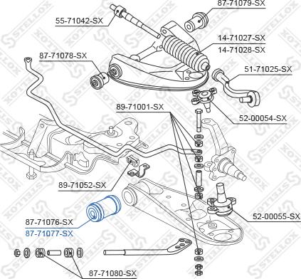 Stellox 87-71077-SX - Сайлентблок, важеля підвіски колеса autocars.com.ua