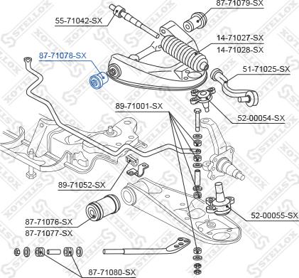 Stellox 87-71078-SX - Сайлентблок, важеля підвіски колеса autocars.com.ua