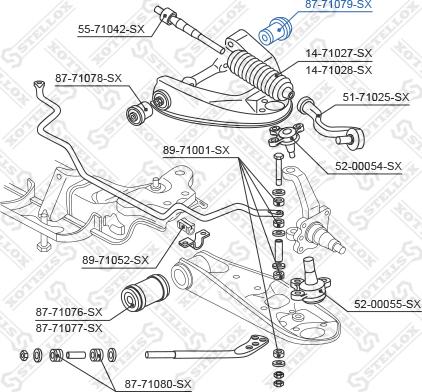 Stellox 87-71079-SX - Сайлентблок, важеля підвіски колеса autocars.com.ua