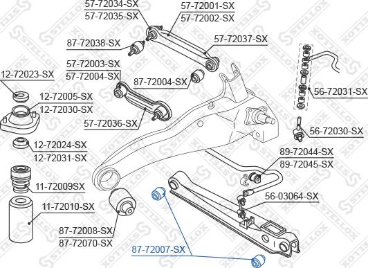 Stellox 87-72007-SX - Сайлентблок, рычаг подвески колеса autodnr.net