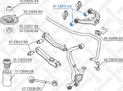 Stellox 87-72015-SX - Сайлентблок, важеля підвіски колеса autocars.com.ua