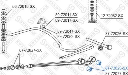 Stellox 87-72025-SX - Сайлентблок, рычаг подвески колеса autodnr.net