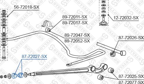 Stellox 87-72027-SX - Сайлентблок, рычаг подвески колеса autodnr.net