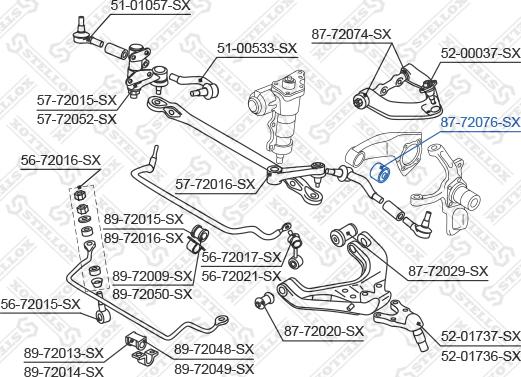 Stellox 87-72076-SX - Сайлентблок, важеля підвіски колеса autocars.com.ua