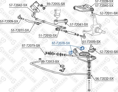 Stellox 87-72078-SX - Сайлентблок, важеля підвіски колеса autocars.com.ua