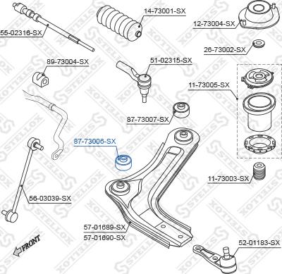 Stellox 87-73006-SX - Сайлентблок, рычаг подвески колеса avtokuzovplus.com.ua