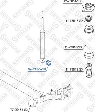 Stellox 87-73025-SX - Сайлентблок, важеля підвіски колеса autocars.com.ua