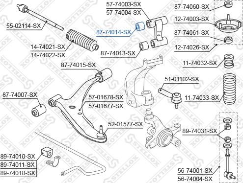 Stellox 87-74014-SX - Сайлентблок, важеля підвіски колеса autocars.com.ua