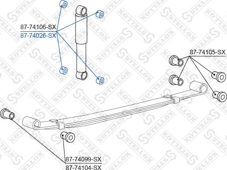 Stellox 87-74026-SX - Сайлентблок, важеля підвіски колеса autocars.com.ua