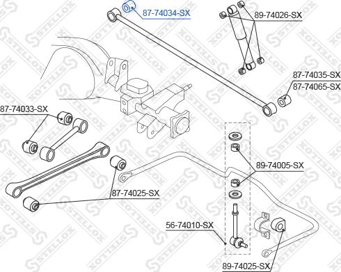 Stellox 87-74034-SX - Сайлентблок, важеля підвіски колеса autocars.com.ua