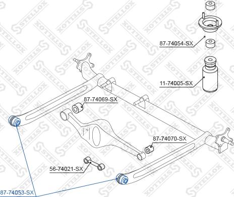 Stellox 87-74053-SX - Сайлентблок, рычаг подвески колеса autodnr.net