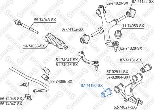 Stellox 87-74130-SX - Сайлентблок, важеля підвіски колеса autocars.com.ua