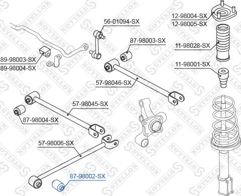 Stellox 87-98002-SX - Сайлентблок, важеля підвіски колеса autocars.com.ua